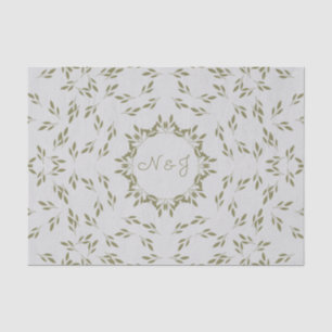 Papier Mousseline Feuilles vert olive Moutarde naturelle Mariage rus