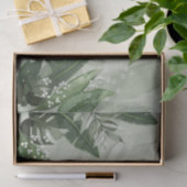 Papier Mousseline Feuilles vertes tropicales (Cadeau)