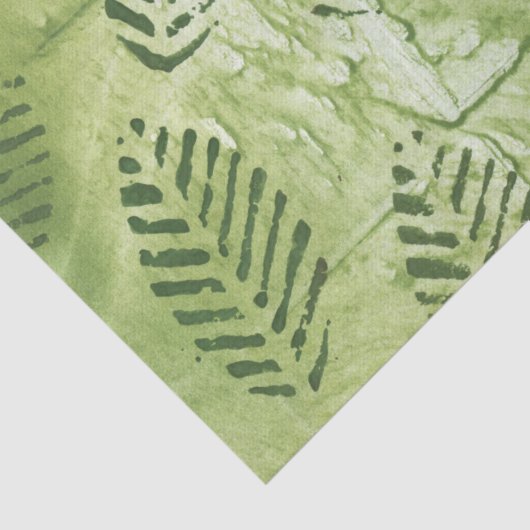 Papier Mousseline Feuilles verts Abstraits (Détail)