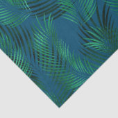 Papier Mousseline Feuilles verts bleus tropicaux (Détail)