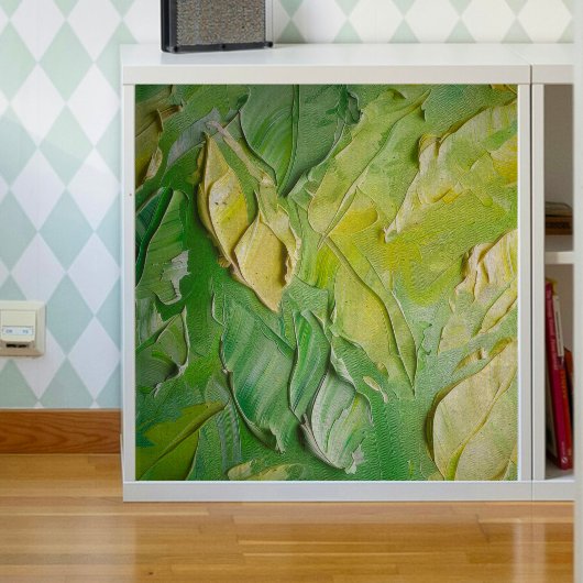 Papier Mousseline Feuilles verts de chaux Textes Decoupage papier de