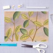 Papier Mousseline Feuilles verts et jaunes sur Arrière - plan couche (Artisanat)