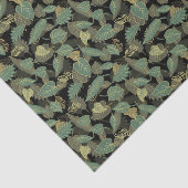 Papier Mousseline Feuilles verts sur Arrière - plan noir (Détail)