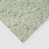 Papier Mousseline feuilles vintages vert clair en détresse (Détail)