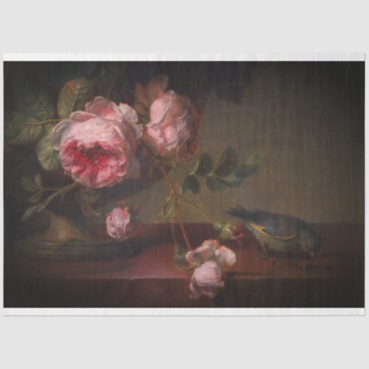 Papier Mousseline Feuillet de découpage floral Broody (Recto)