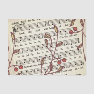 Papier Mousseline Feuillet de fond de la musique Deck the Halls