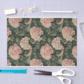 Papier Mousseline Feuilleté vert rose pâle Hydrangea Motif d'art no  (Artisanat)
