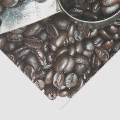 Papier Mousseline Fèves de café rôties avec Scoop en argent Photo (Détail)