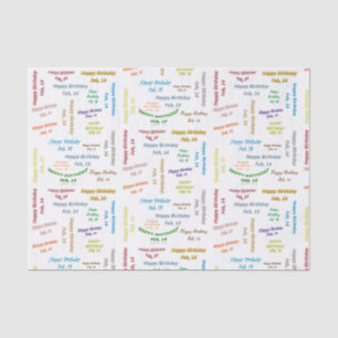 Papier Mousseline Février, 14 Anniversaire Tissue Paper