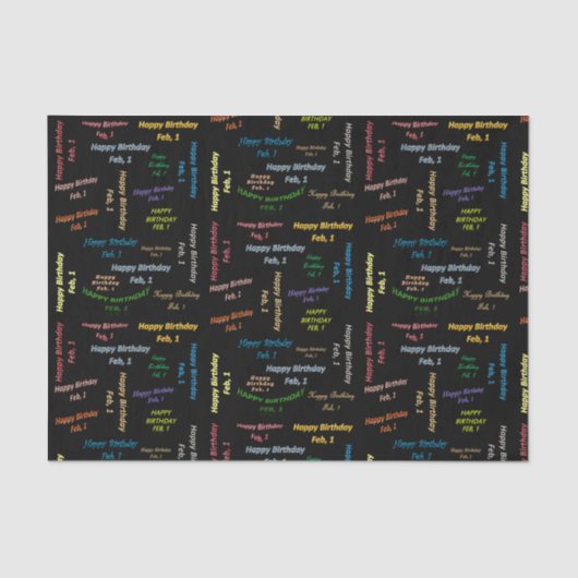 Papier Mousseline Février, 1er Anniversaire Tissue Paper (Recto)