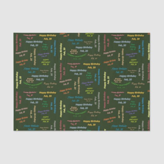 Papier Mousseline Février, 20 Anniversaire Tissue Paper (Recto)