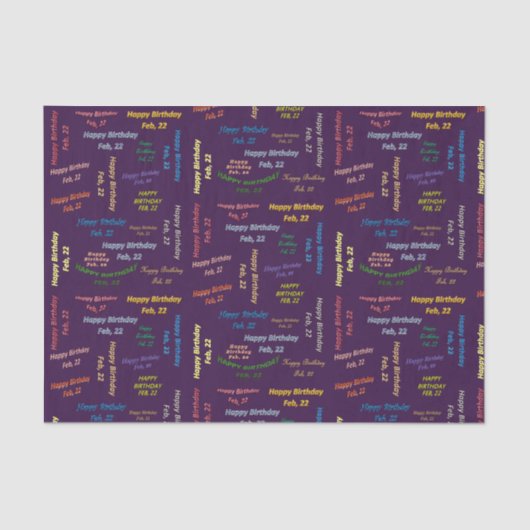 Papier Mousseline Février, 22 Anniversaire Tissue Paper (Recto)