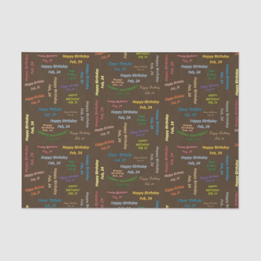 Papier Mousseline Février, 24 Anniversaire Tissue Paper (Recto)