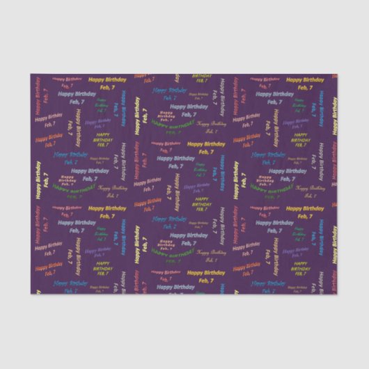 Papier Mousseline Février 7 Anniversaire Tissue Paper (Recto)