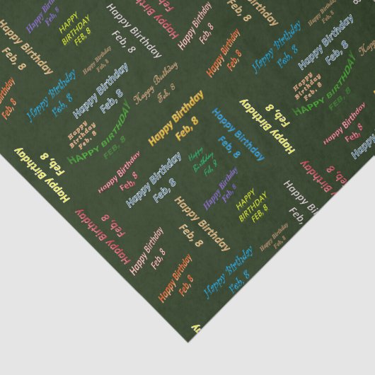 Papier Mousseline Février 8 Anniversaire Tissue Paper (Détail)