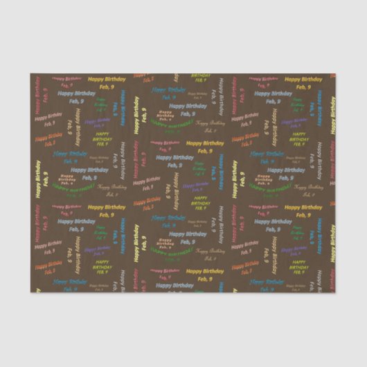 Papier Mousseline Février 9 Anniversaire Tissue Paper (Recto)