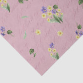 Papier Mousseline Février Mois de naissance Fleurs Primrose Violet (Détail)