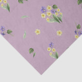 Papier Mousseline Février Mois de naissance Fleurs Primrose Violet (Détail)