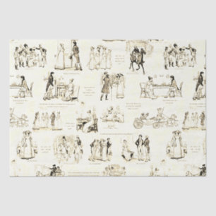 Papier Mousseline Fierté et préjugé Citations de seigle beige