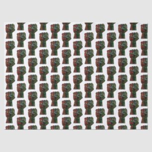 Papier Mousseline fierté noire drapeau rouge vert poing panafricain