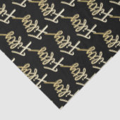 Papier Mousseline Fifty gold on black birthday or annversary (Détail)