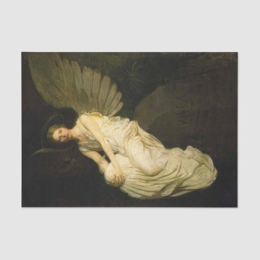 Papier Mousseline Figure ailée sur un rocher par Abbott Thayer (Recto)