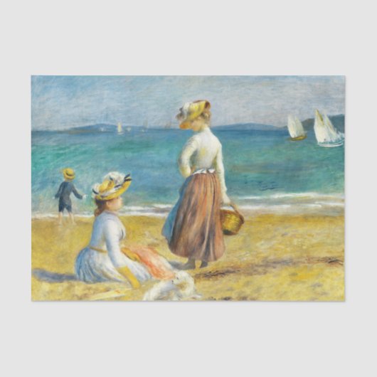 Papier Mousseline Figures sur la plage, Auguste Renoir Découpage Art (Recto)