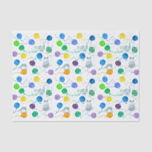 Papier Mousseline Fil Tricot de chat (Recto)