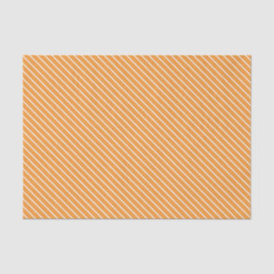 Papier Mousseline Filets diagonaux - orange et blanc