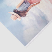 Papier Mousseline Fille à la plage 3 papier découpage (Détail)