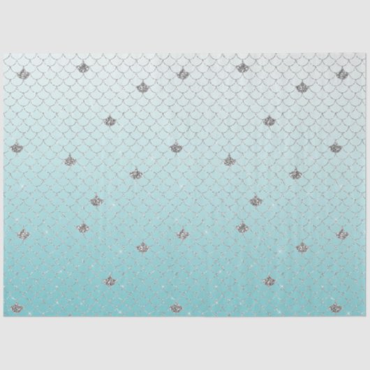 Papier Mousseline Fille Aqua Parties scintillant Argent Étincelle Si (Recto)