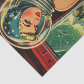 Papier Mousseline Fille astronaute rétro (Détail)