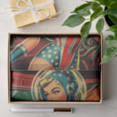 Papier Mousseline Fille astronaute rétro (Cadeau)