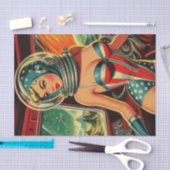 Papier Mousseline Fille astronaute rétro (Artisanat)