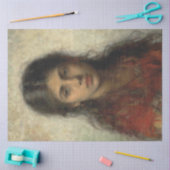 Papier Mousseline Fille au châle rouge (par Alexei Harlamoff) (Artisanat)