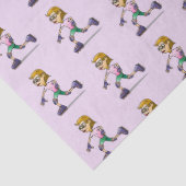 Papier Mousseline Fille au roller rose (Détail)