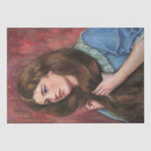 Papier Mousseline Fille avec de beaux longs cheveux Brown