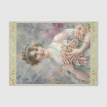 Fille avec roses par Emile Vernon, Decoupage