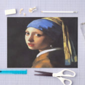 Papier Mousseline Fille avec une perle qui écoute après Johannes Ver (Artisanat)