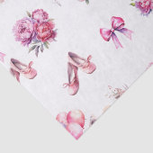 Papier Mousseline Fille Ballet Rose Floral (Détail)
