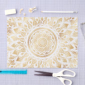 Papier Mousseline Fille Blanc Mandala Or Floral (Artisanat)