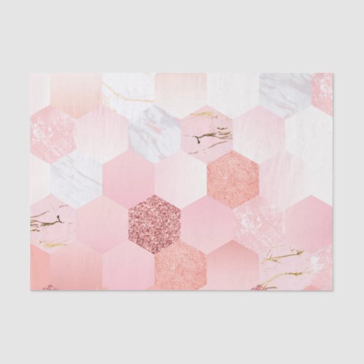 Papier Mousseline Fille Chic Parties scintillant rose marbre Motif g (Recto)