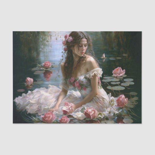 Papier Mousseline Fille dans l'eau (Recto)