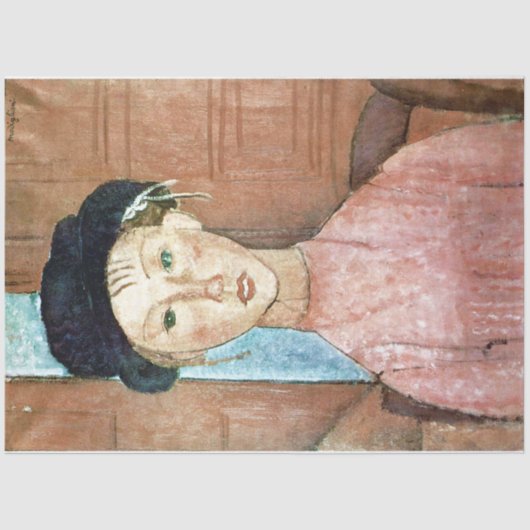 Papier Mousseline Fille dans un Casquette, Modigliani (Recto)