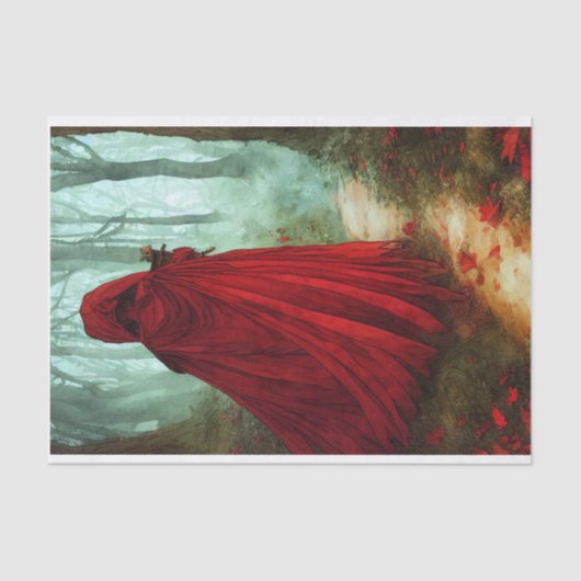 Papier Mousseline Fille de la forêt rouge (Recto)