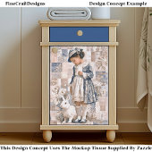 Papier Mousseline Fille de peau Brown avec lapin blanc EC3L Découpag