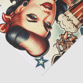 Papier Mousseline Fille de tatouage de la vieille école (Détail)