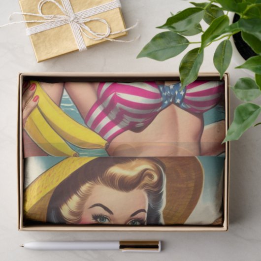 Papier Mousseline Fille d'été tropicale (Cadeau)