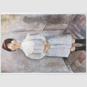 Papier Mousseline Fille en bleu, Modigliani