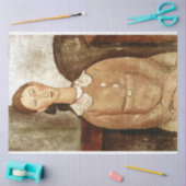 Papier Mousseline Fille en robe jaune, Modigliani (Artisanat)